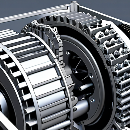 Home 17 **Advanced Machine Design:** A 3D model of a complex machine part designed with CAD/CAM/CAE software, showcasing its intricate details and simulated operation. Focus on modern design and precision.