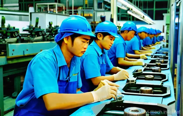 기계공학 기계학습과자동화 - **Prompt 1: The Evolution of Vietnamese Manufacturing**
"A compelling split-scene image illustra...