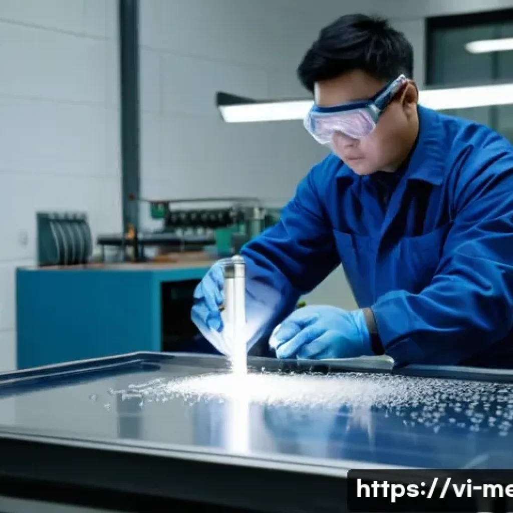 기계공학 기계공학실험 - A detailed laboratory scene showing a technician performing Brinell hardness testing on a steel samp...